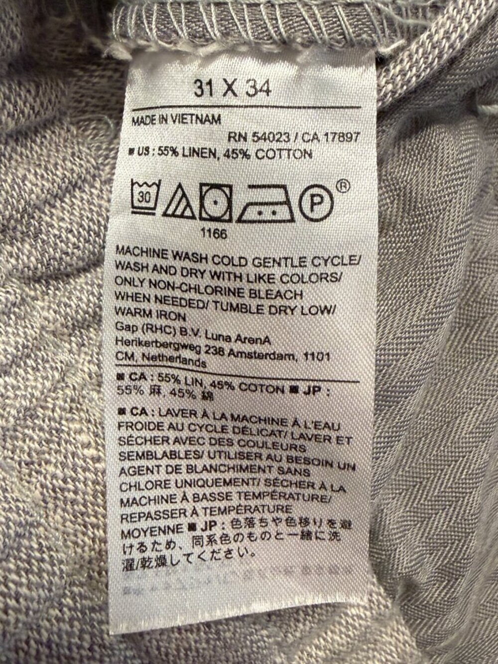 Banana Republic Athletic Linen-Blend Pant Men's 31x34 Gray Chino Preppy Minimal - Picture 13 of 14